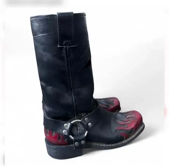 Mens Harley Davidson boots Slayton D93141 leather black oil resisting - Picture 4 of 10